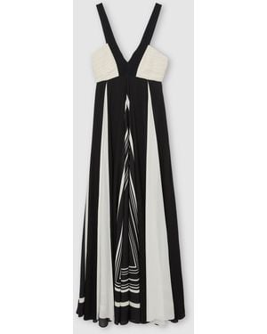 Reiss Empire-Line Printed Maxi Dress - White