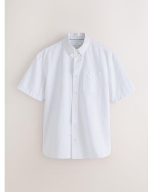Next Short Sleeve N. Premium 100% Cotton Regular Fit Oxford Shirt - White