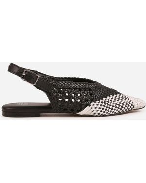 Bronx Ammeline Woven Slingbacks - White