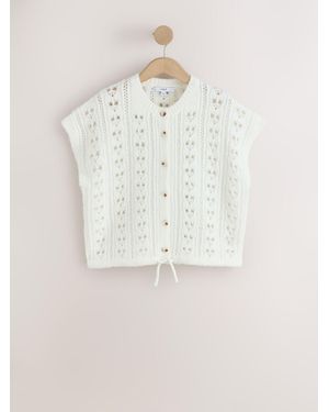 Next Ecru Pointelle Cardigan Cover-Up - Natural