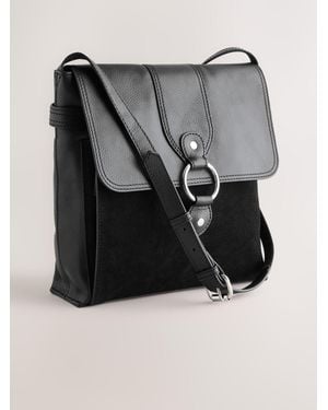 Next Leather Pocket Messenger Bag - Black