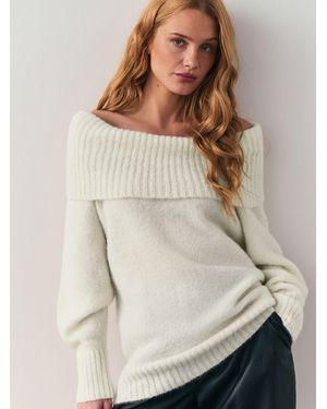 Nothing Ordinary Wool Blend Off The Shoulder Sweater - Natural