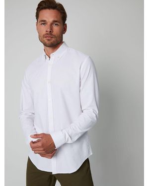 Threadbare Oxford Long Sleeve Shirt - White