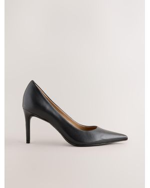 Next Forever Comfort Leather Lined Mid Court Heels - Black