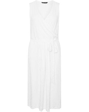 Evans Broidery Wrap Dress - White