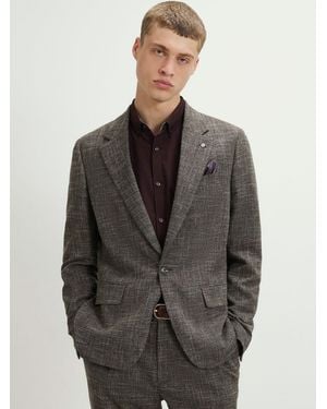 River Island Slim Fit Textured Blazer - Gray