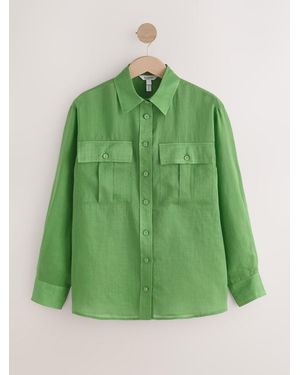 Next N. Premium Sheer Utility Long Sleeve Shirt - Green
