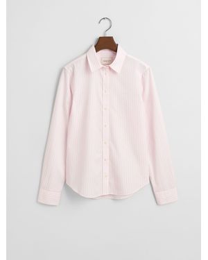 GANT Regular-Fit Classic Stripe 100% Cotton Shirt - Pink