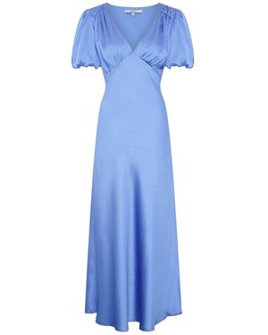 OMNES Rosie Gerüschtes Kleid Mit Puffärmeln - Blau