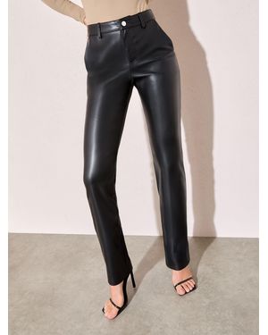 Friends Like These Faux Leather Straigh Leg Pants - Blue
