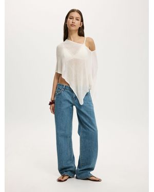 Cotton On Sheer Knit Poncho - Blue