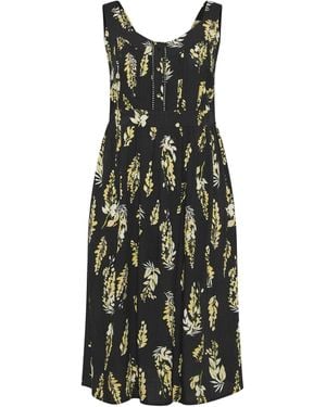 Evans Floral Crochet Trim Sundress - Black