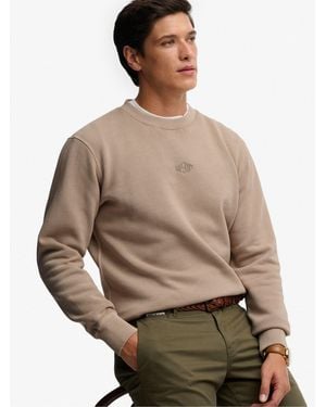 Superdry Micro Logo Crew Sweater - Brown