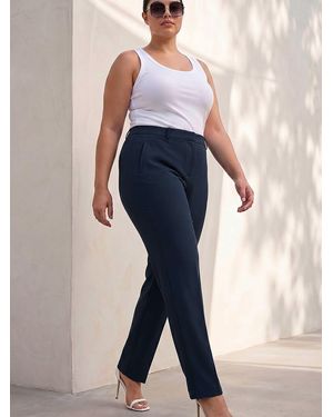 Roman Curve Straight Leg Pants - Blue