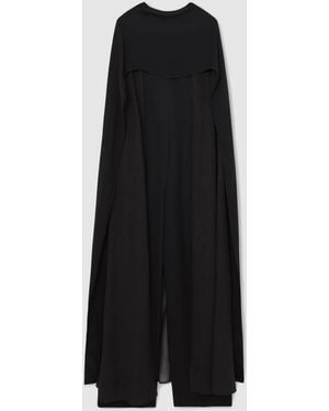 Reiss Farley - Black Wide-leg Cape Jumpsuit, Us 12