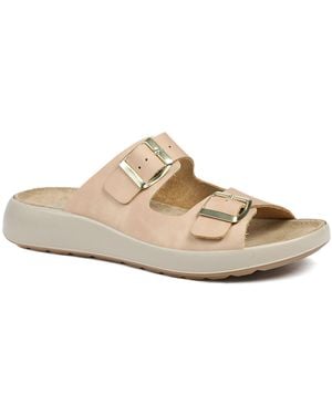 Jones Bootmaker Jones Bootmaker Harlowe Wide Fit Leather Sandals - White