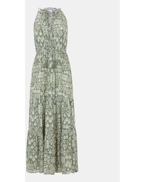 Accessorize Printed Halter Neck Maxi Dress - Green