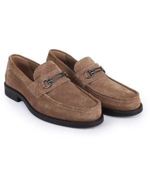 OFF THE HOOK Myron Suede Horsebit Loafers - Brown
