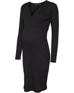Vero Moda Maternity And Nursing Long Sleeve Dress - Black
