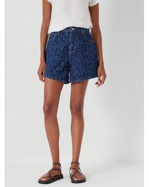 Hush Basic Denim-Shorts Aus Baumwolle Mit Leopardenprint - Blau