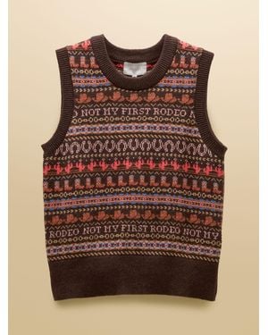 Joules Rodeo Cotton Blend Crew Neck Knitted Vest - Brown
