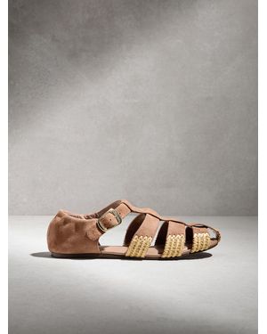 Next N. Premium Leather Fisherman Flat Shoes - Gray