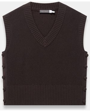 Mint Velvet Sleeveless V-Neck Knit Top - Black