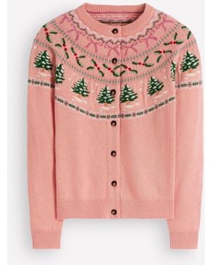 Boden Edie Fairisle Cardigan - Pink