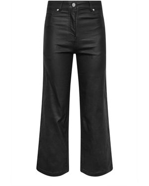 PixieGirl Petite Pixiegirl Petite Pu Coated Wide Leg Pants - Black