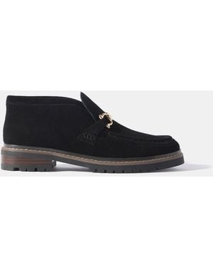 Mint Velvet Effie Suede Loafer Boots - White