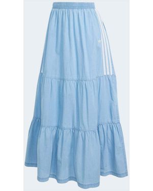adidas Originals Light Weight Denim Maxi Skirt - Blue
