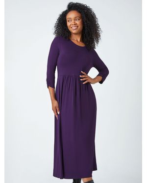 Roman Petite Jersey Stretch Midi Dress - Purple
