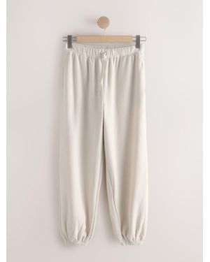Next Ecru Cotton Towelling Cuffed Sweatpants - Natural