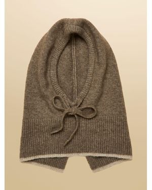 Joules Knitted Mocha Drawstring Hood - Green