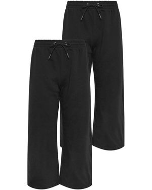 M Com Wide Leg Sweatpants 2 Pack - Black