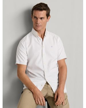 Hackett Short Sleeve Oxford Shirt - White
