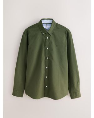 Next Slim Fit Oxford Long Sleeve Shirt - Green