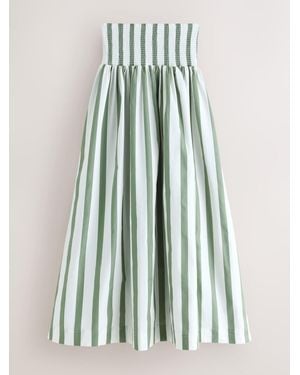 Next Shirred Maxi Skirt - Blue