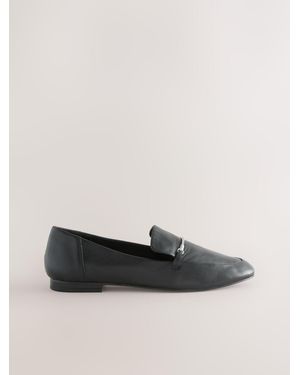 Next Forever Comfort Leather Round Toe Loafers - Black