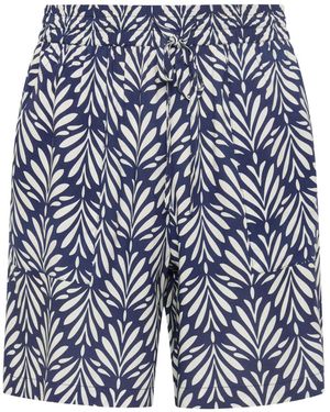 M Com Printed Shorts - Blue