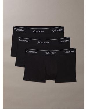 Calvin Klein Calvin Klein Tonal Icon Cotton Stretch Low Rise Boxer Trunks 3 Pack - Black