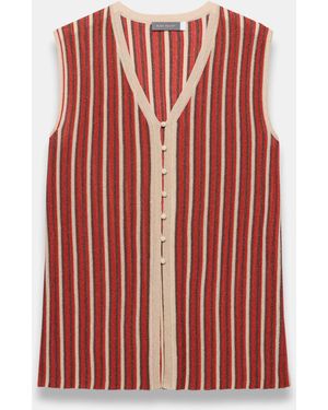 Mint Velvet Striped Knit Top - Red