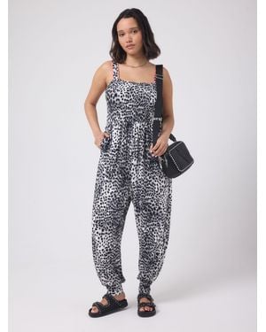 Scamp & Dude Cheetah Jersey Jumpsuit - Grey