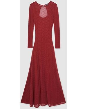 Reiss Reiss Pointelle Knit Maxi Dress - Red