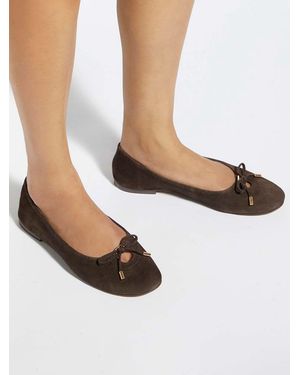 Dune Leather Hali Ballet Pumps - White