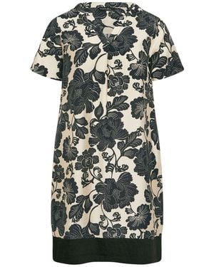Evans Floral Shift Dress - Black