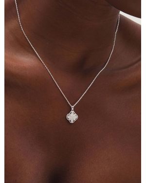 Inicio Tone Mother Of Pearl Clover Pendant - Brown