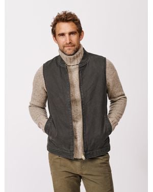 aubi Duke Canvas 100% Cotton Gilet - Grey