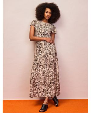Ro & Zo Seam Detail Midi Dress - Brown