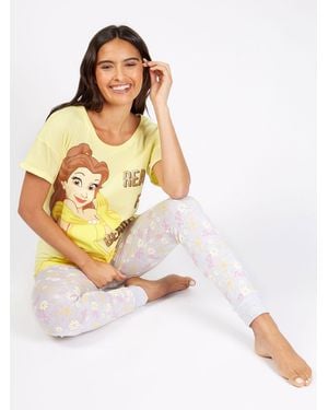 Character Disney Beauty And The Beast Long Leg Pajama Set - White